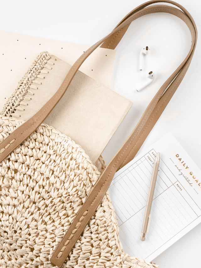 Native Bag With Notebook And Pen Stock
