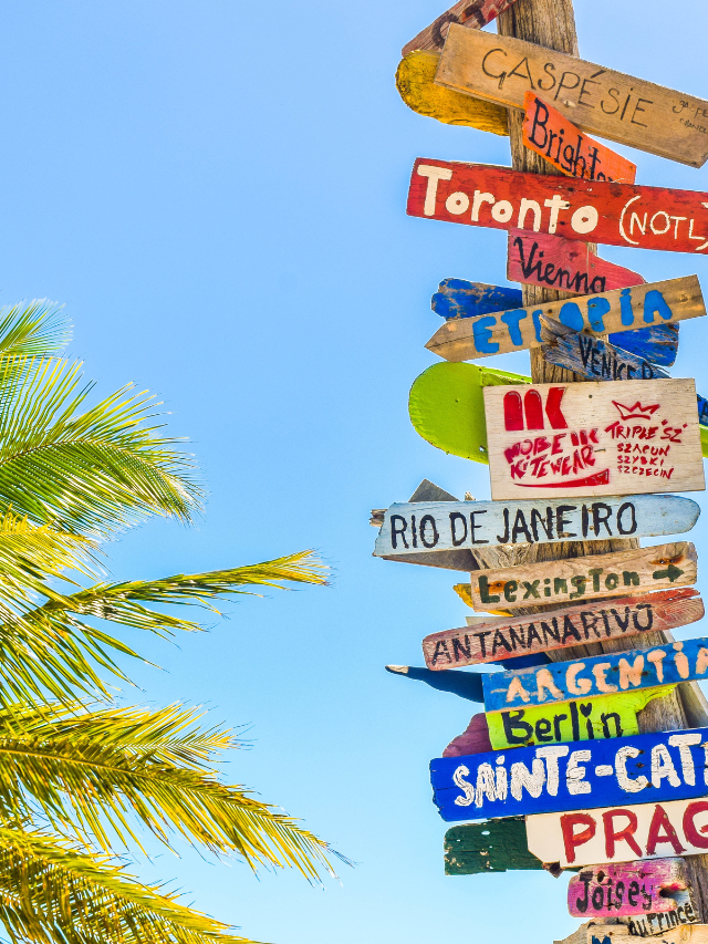 Vacation Destination Sign Stock