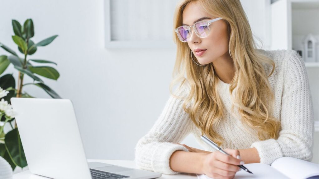 Woman Working on Laptop MSN