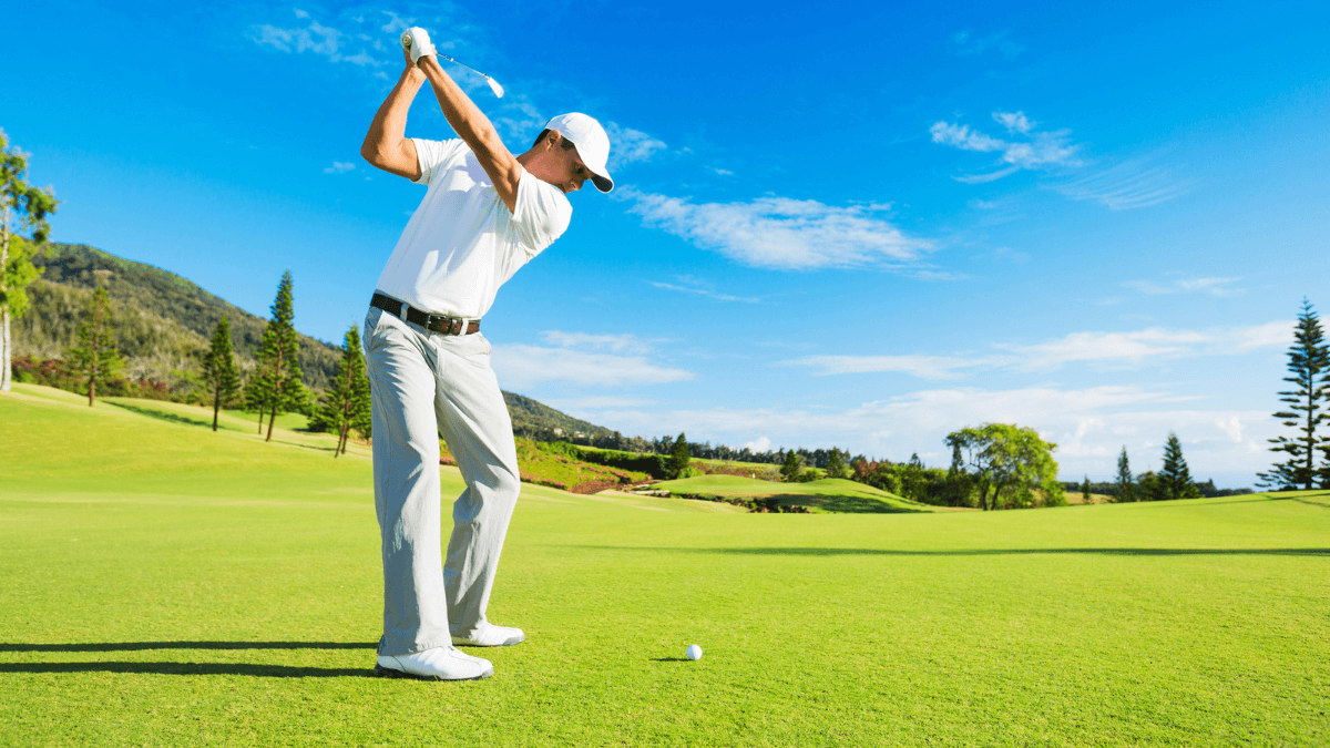 man playing golf