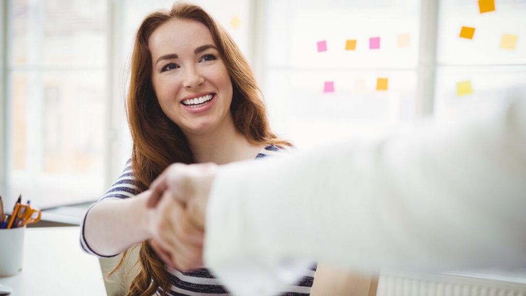 Woman Doing A Handshake