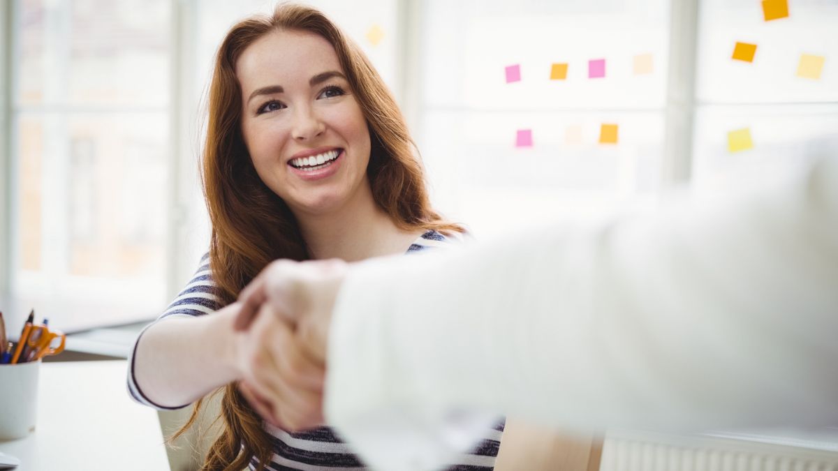 Woman Doing A Handshake