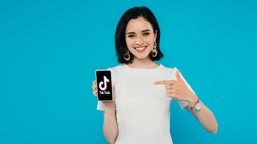 Woman Showing Social Media TikTok Screen MSN