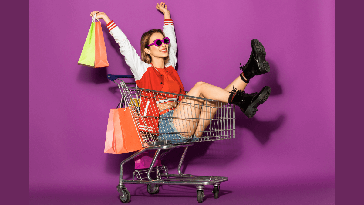 Woman Riding Shopping Cart MSN