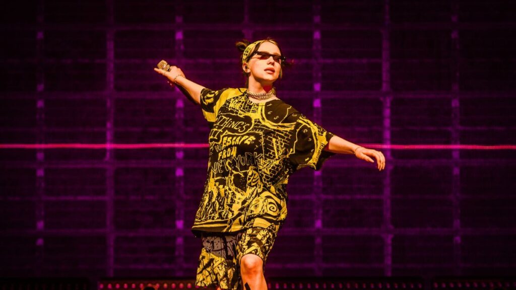 Billie Eilish performing MSN