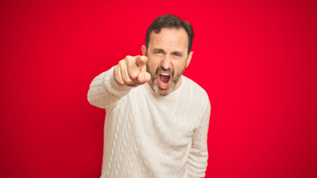 Man Getting Angry and Pointing and Screaming MSN