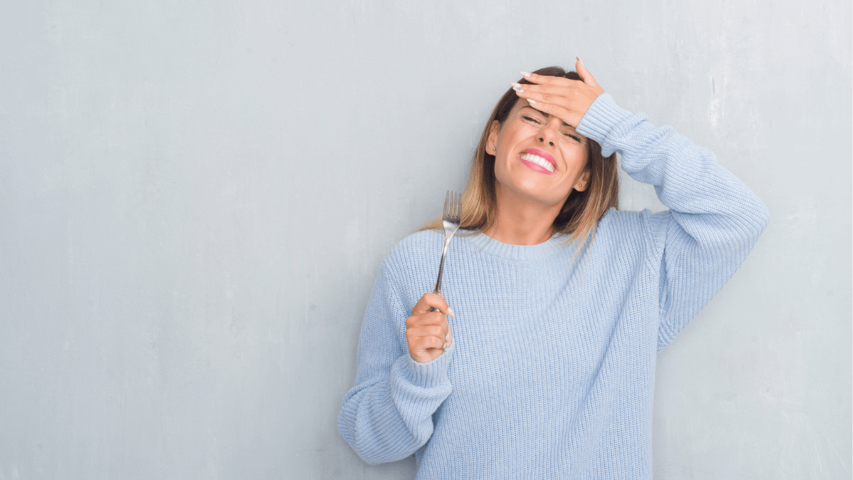 Woman Holding Fork Without Food And Looking Shocked Surprised MSN