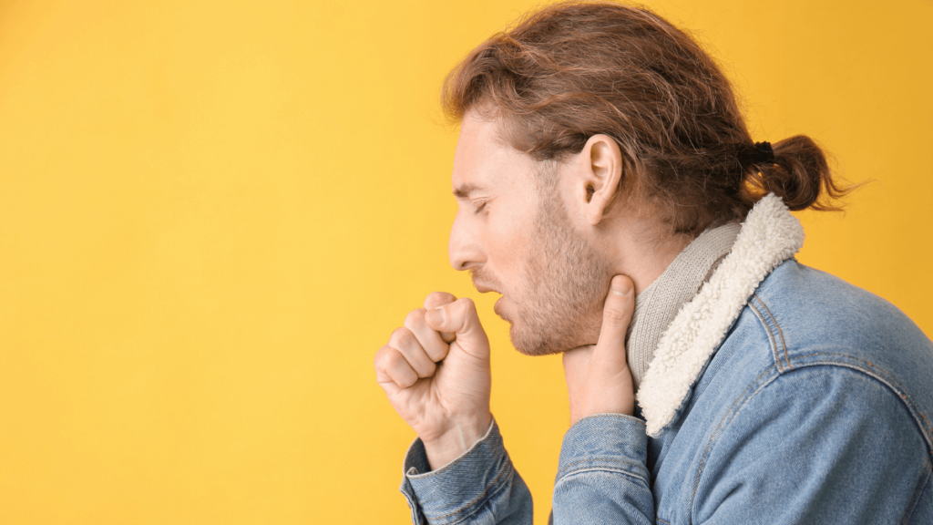 Man Coughing Having a Cold and Being Sick MSN
