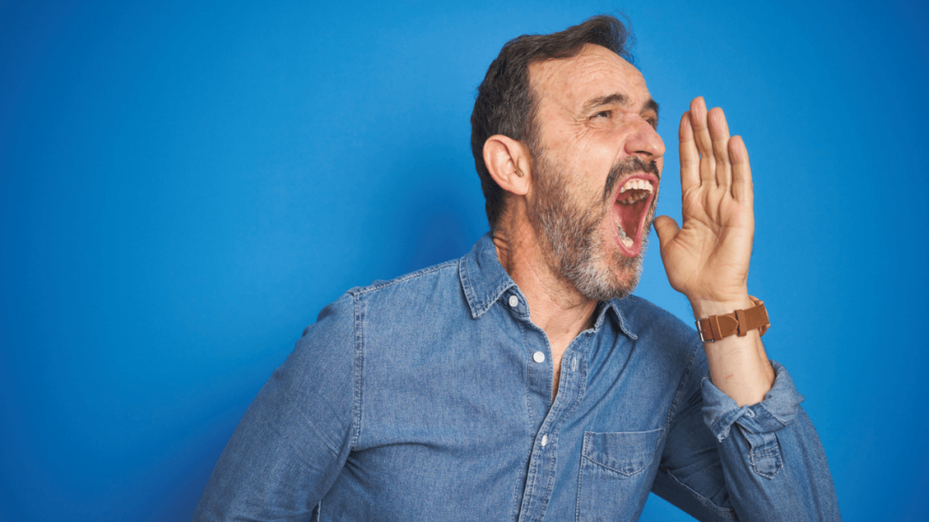 Man Yelling and Screaming, Angry and Unhappy MSN