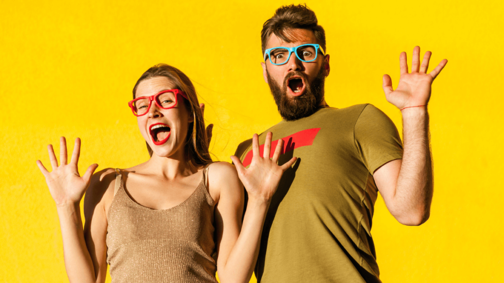 Man and Woman Looking Surprised and Shocked, Screaming MSN