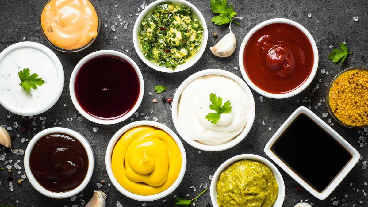 Different Sauces like Mayonaise Ketchup Mustard Ranch Guacamole MSN