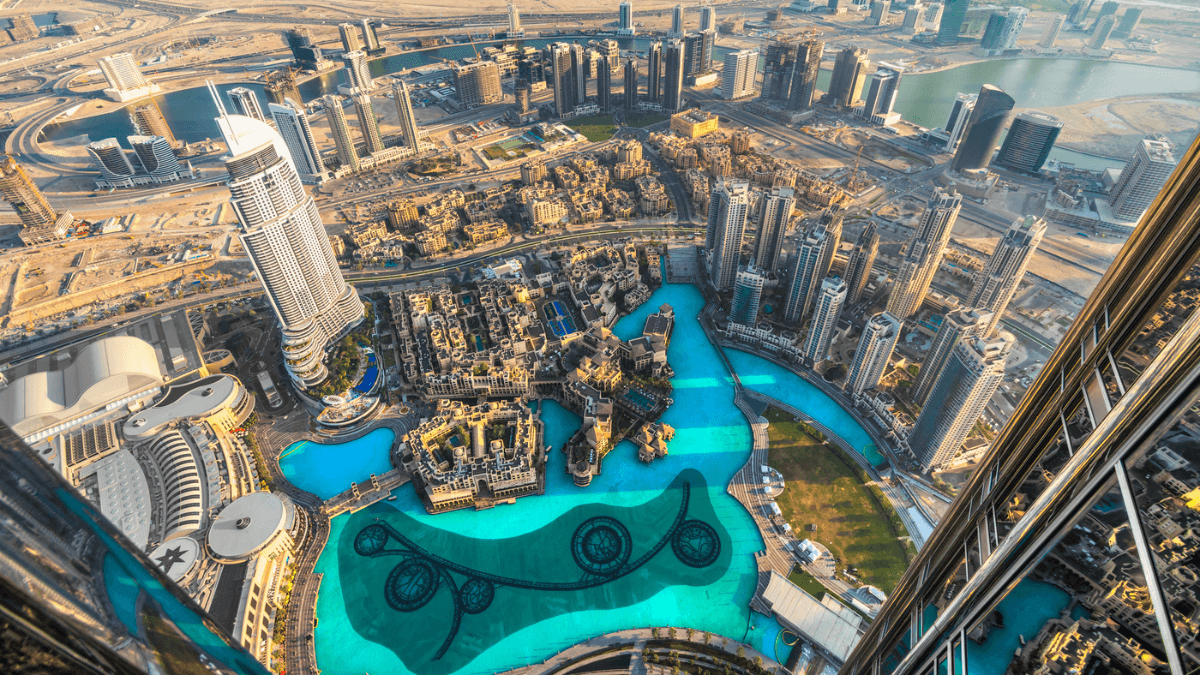 Dubai Airshot with Skyscrapers and Water City MSN