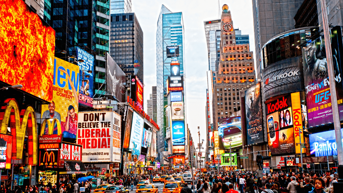Times Square New York USA Billboards MSN