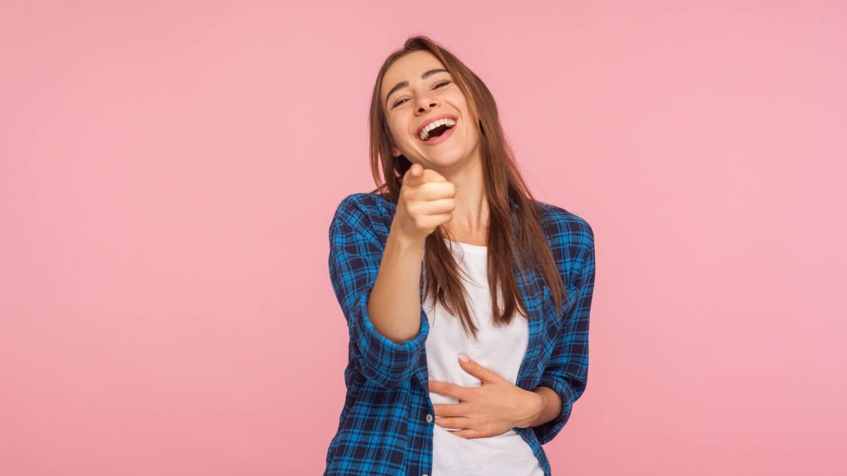 Woman Laughing While Pointing MSN