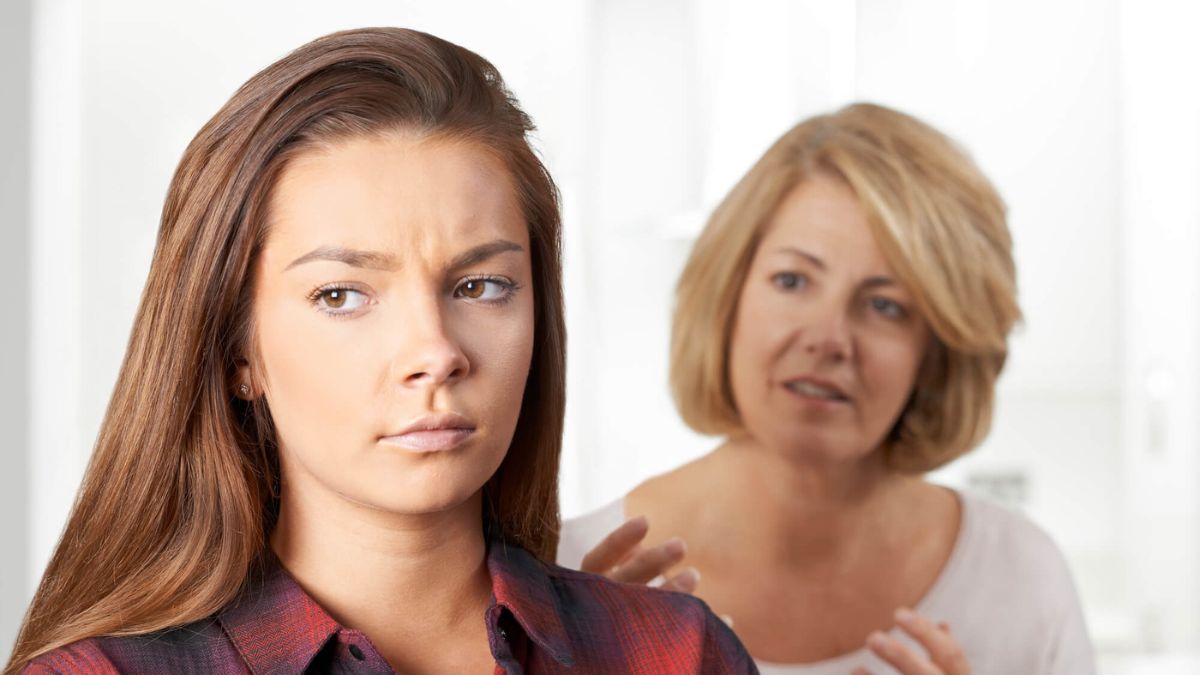 Bored Teenage Girl Being Told Off By Mother MSN