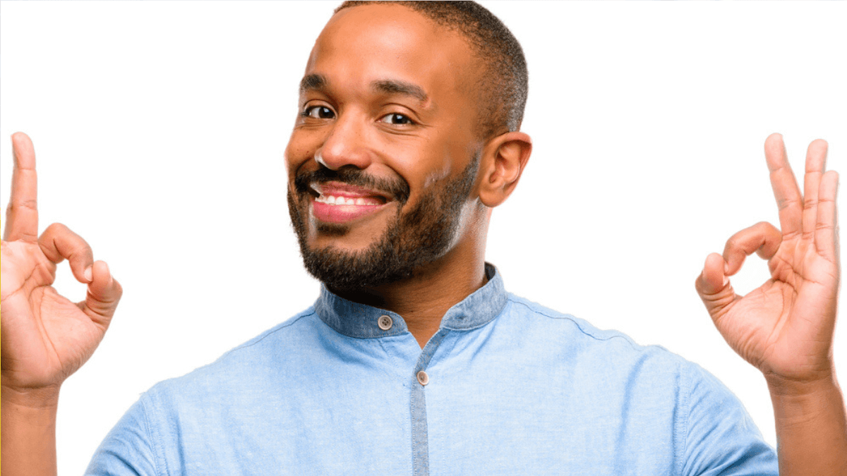 Man signing ok with hands - MSN