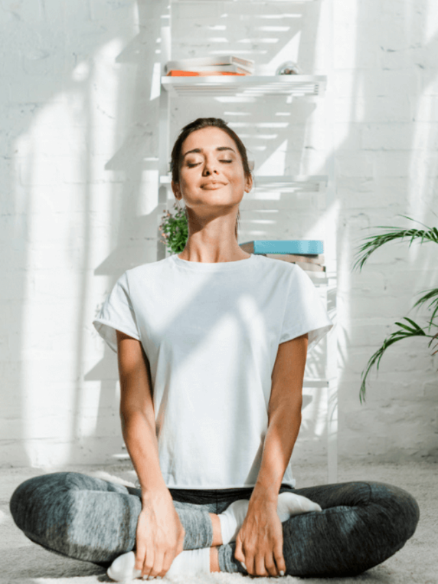 Woman Practicing Yoga in Lotus Position MSN