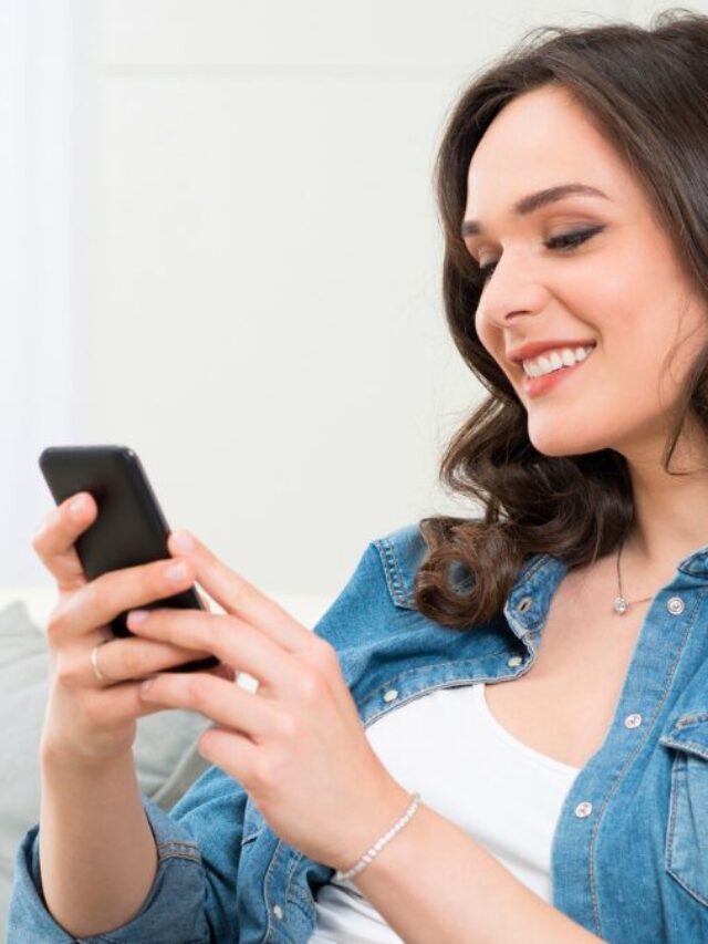 Happy Woman Busy With Her Phone MSN