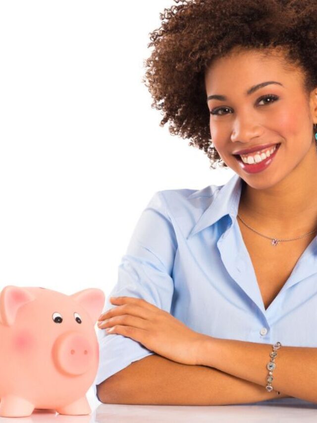 Woman and Her Piggybank