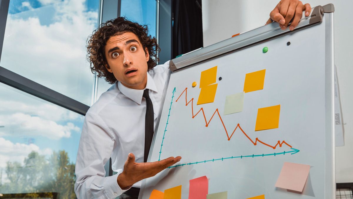 Scared Businessman Presenting MSN