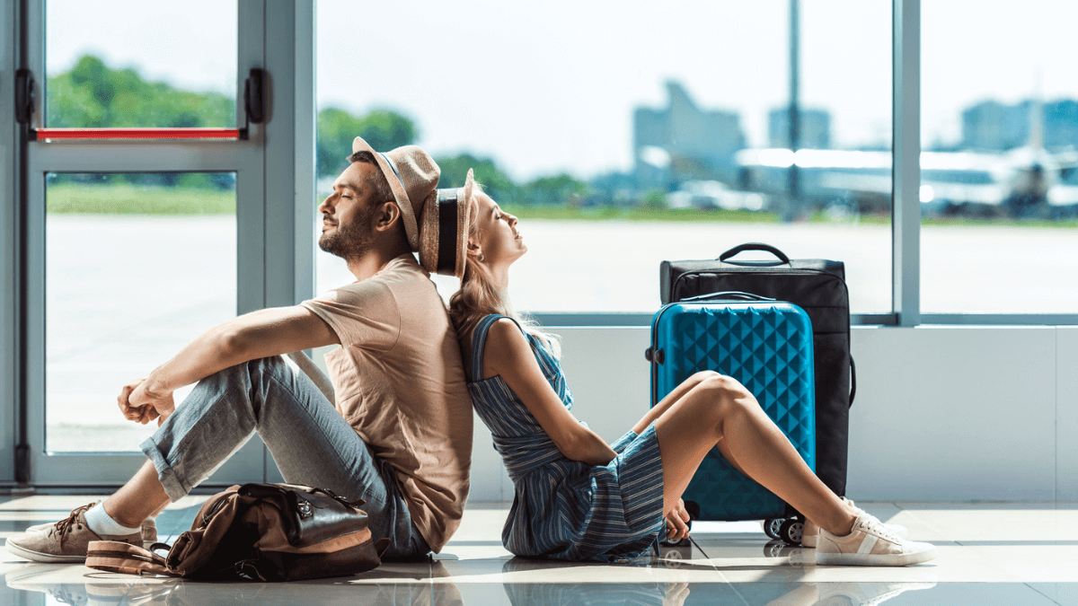 Couple Sitting in the Airport MSN
