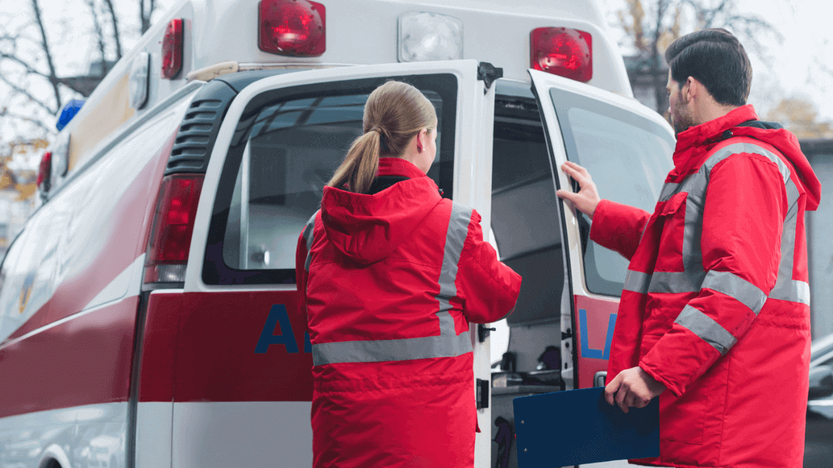 Ambulance with Medical Professionals