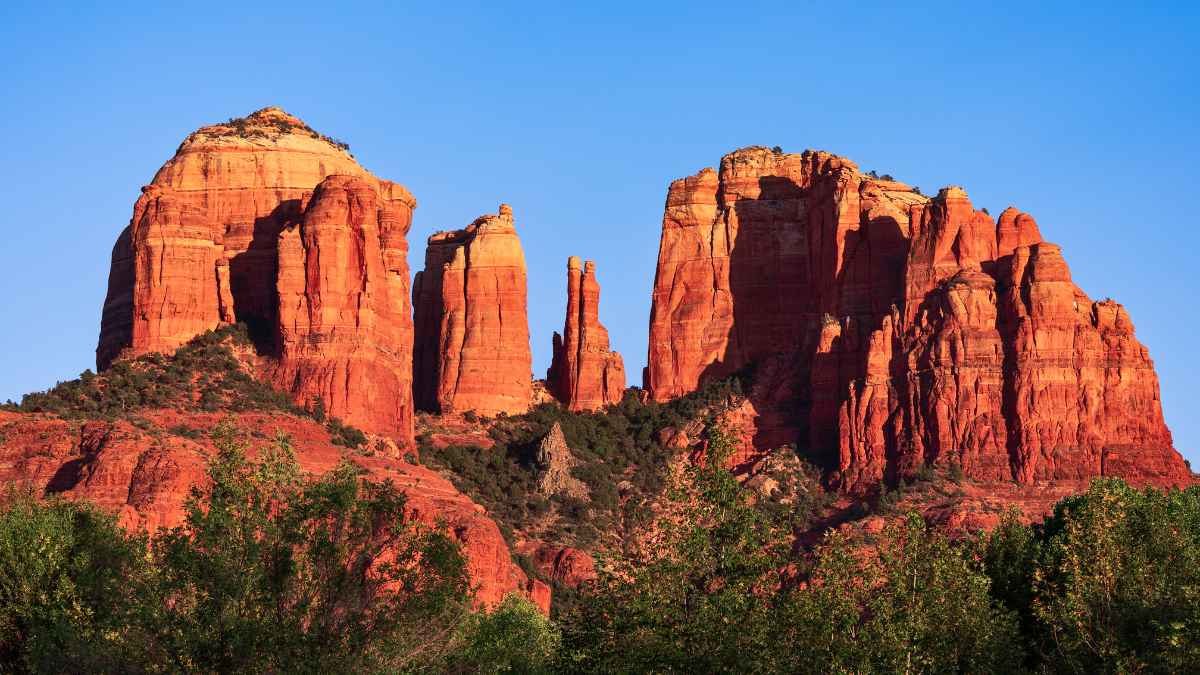 Sunset on Cathedral Rock near Sedona, Arizona. MSN