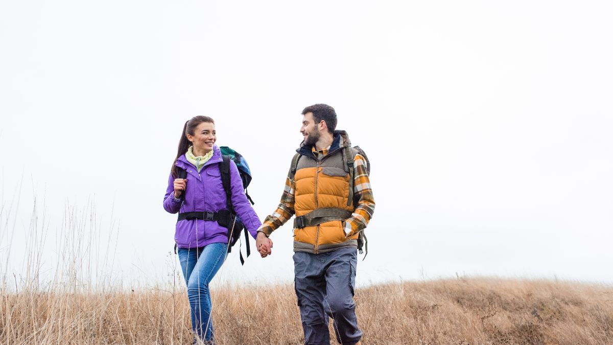 Couple talking sweetly while walking MSN