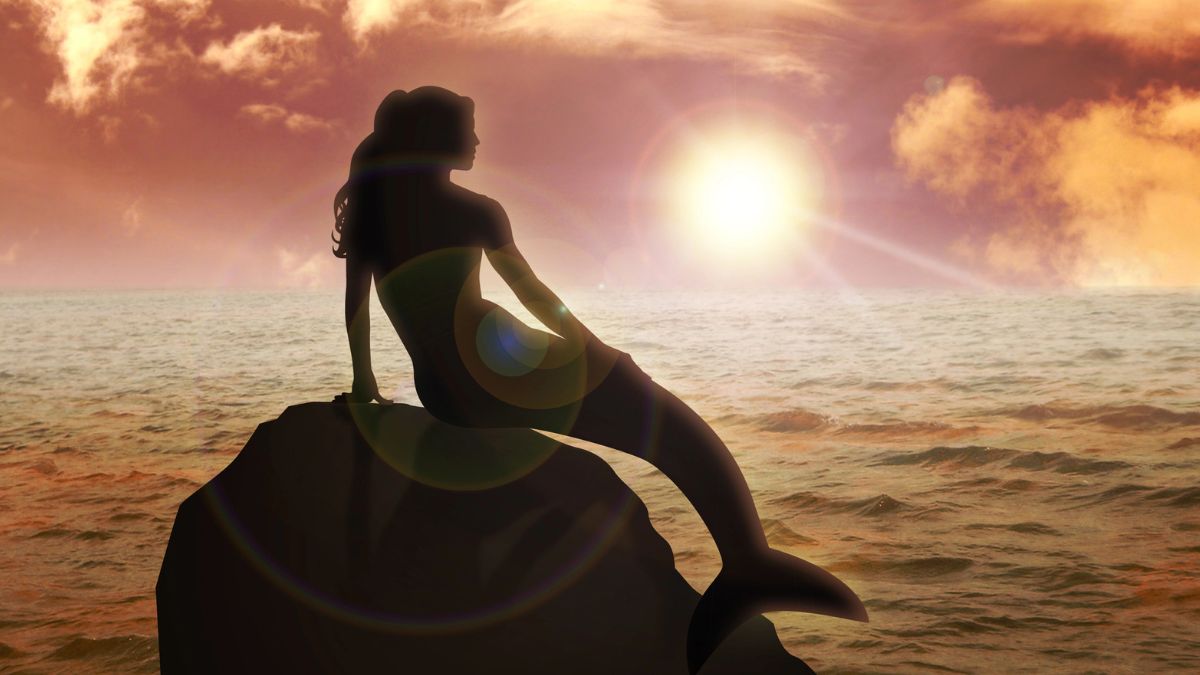 Silhouette of a mermaid by the sea MSN