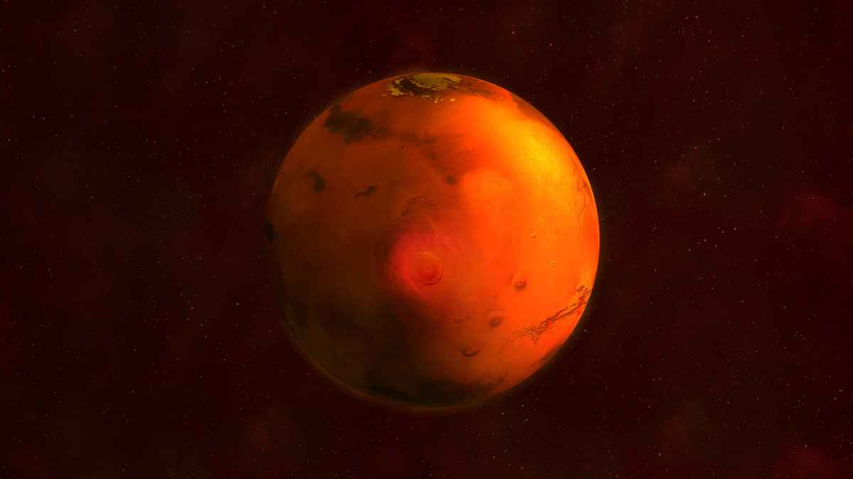 Planet Mars from space showing Nix Olympica MSN.