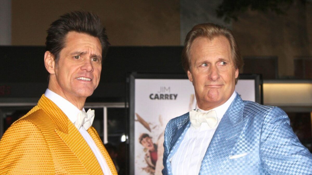 Jim Carrey and Jeff Daniels at the Dumb and Dumber Premiere