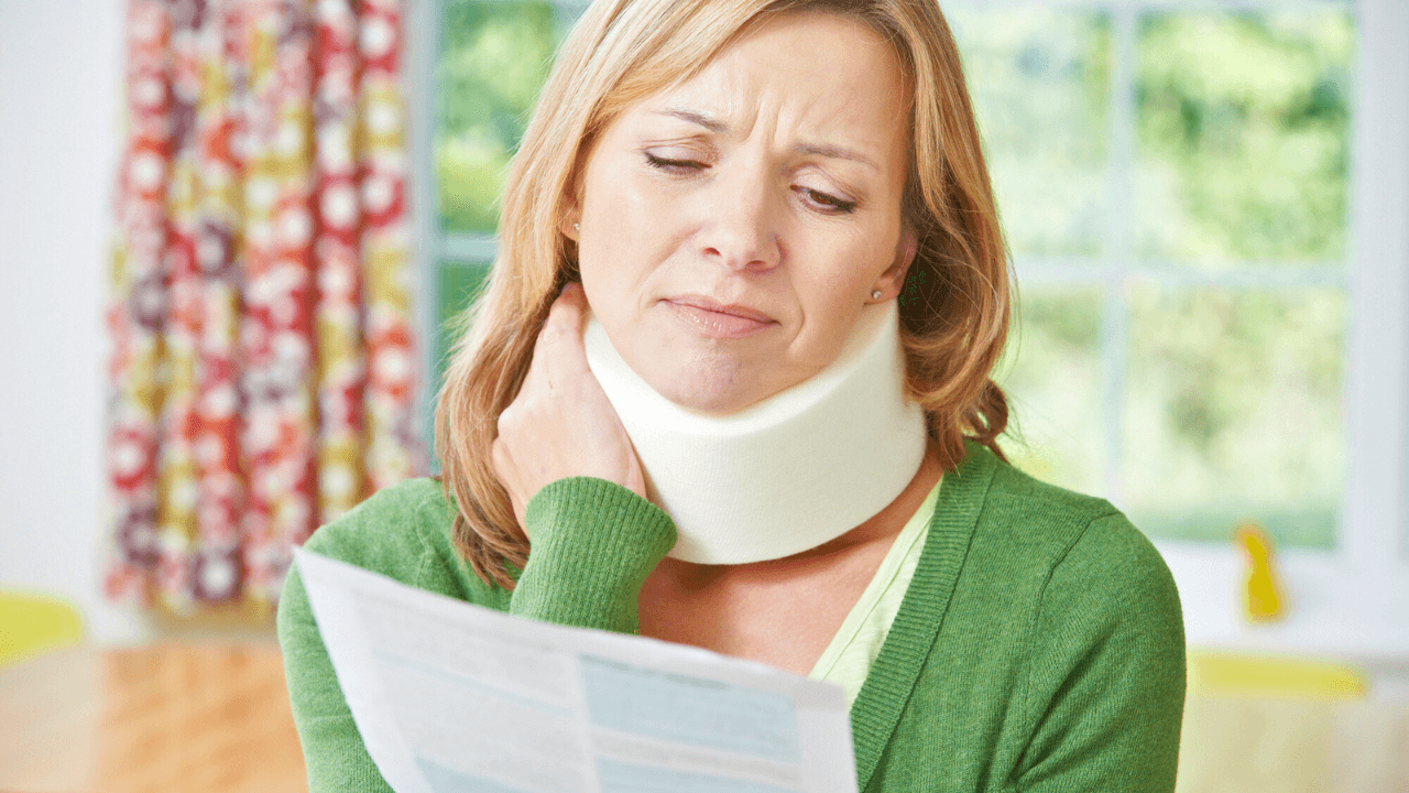 Woman Reading Letter After Receiving Neck Injury MSN