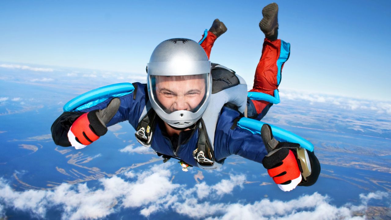Parachuting skydiver