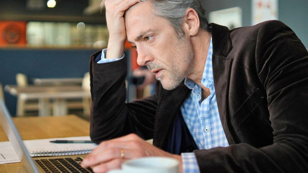 Stressed Salesman Preparing Sales Pitch